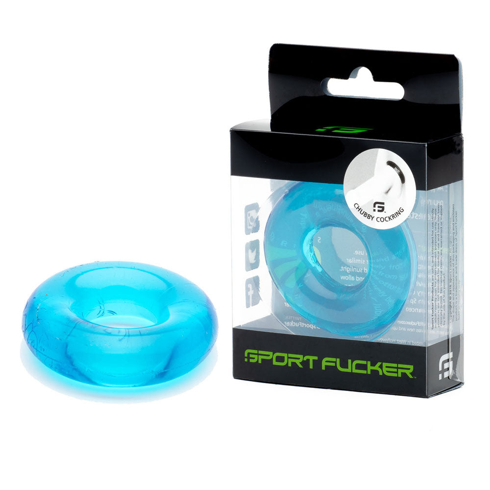 Sport Fucker Rubber Cockring - Ice Blue Cock Ring-SF9663