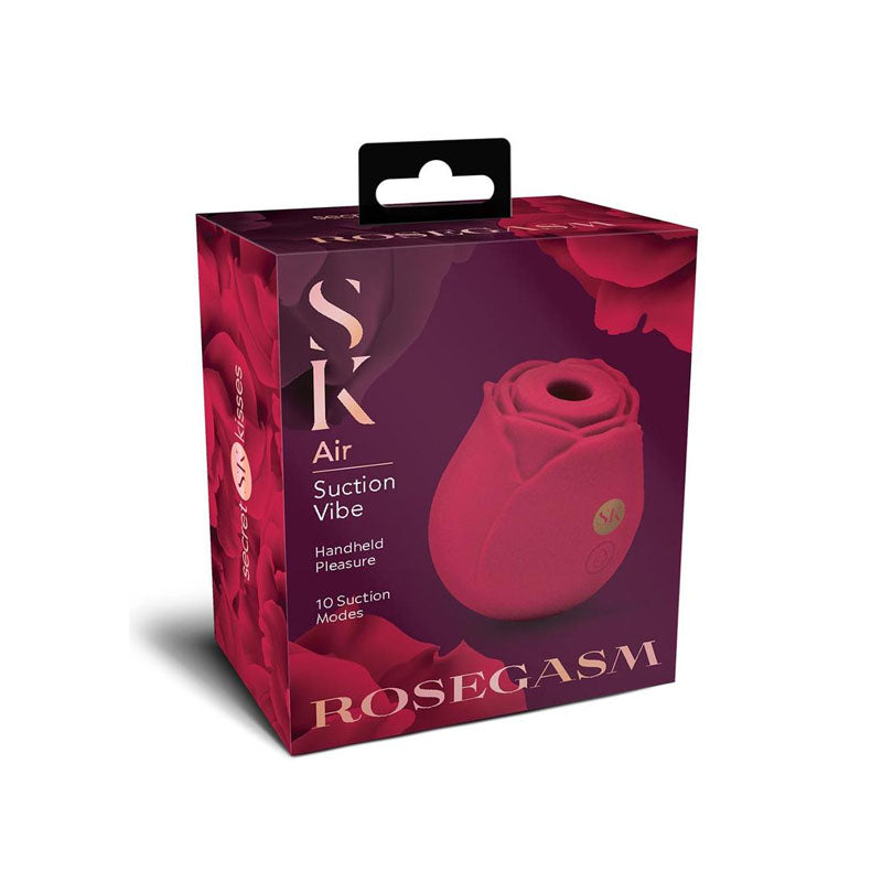 Secret Kisses ROSEGASM AIR - Rose Red USB Rechargeable Air Pulsation Stimulator-SK-1027