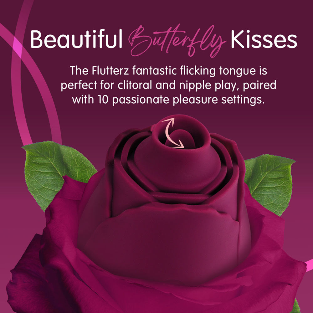 Skins Rose Buddies - The Rose Flutterz - Purple USB Rechargeable Flicking Rose Stimulator-SKRBRFZ