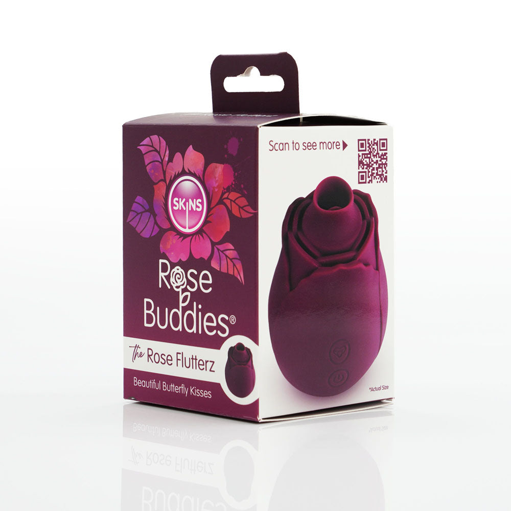 Skins Rose Buddies - The Rose Flutterz - Purple USB Rechargeable Flicking Rose Stimulator-SKRBRFZ