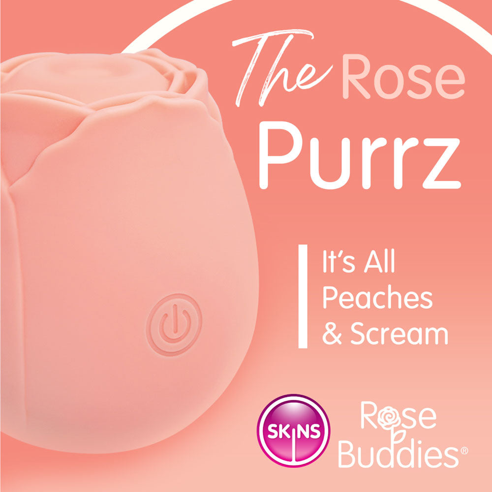 Skins Rose Buddies - The Rose Purrz - Light Pink USB Rechargeable Pulsing Rose Stimulator-SKRBRP