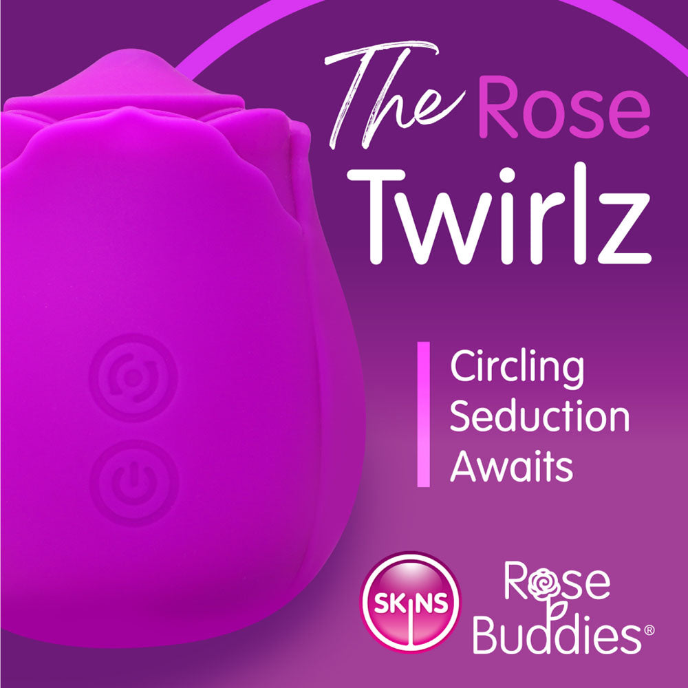 Skins Rose Buddies - The Rose Twirlz - Purple USB Rechargeable Twirling Rose Stimulator-SKRBRT