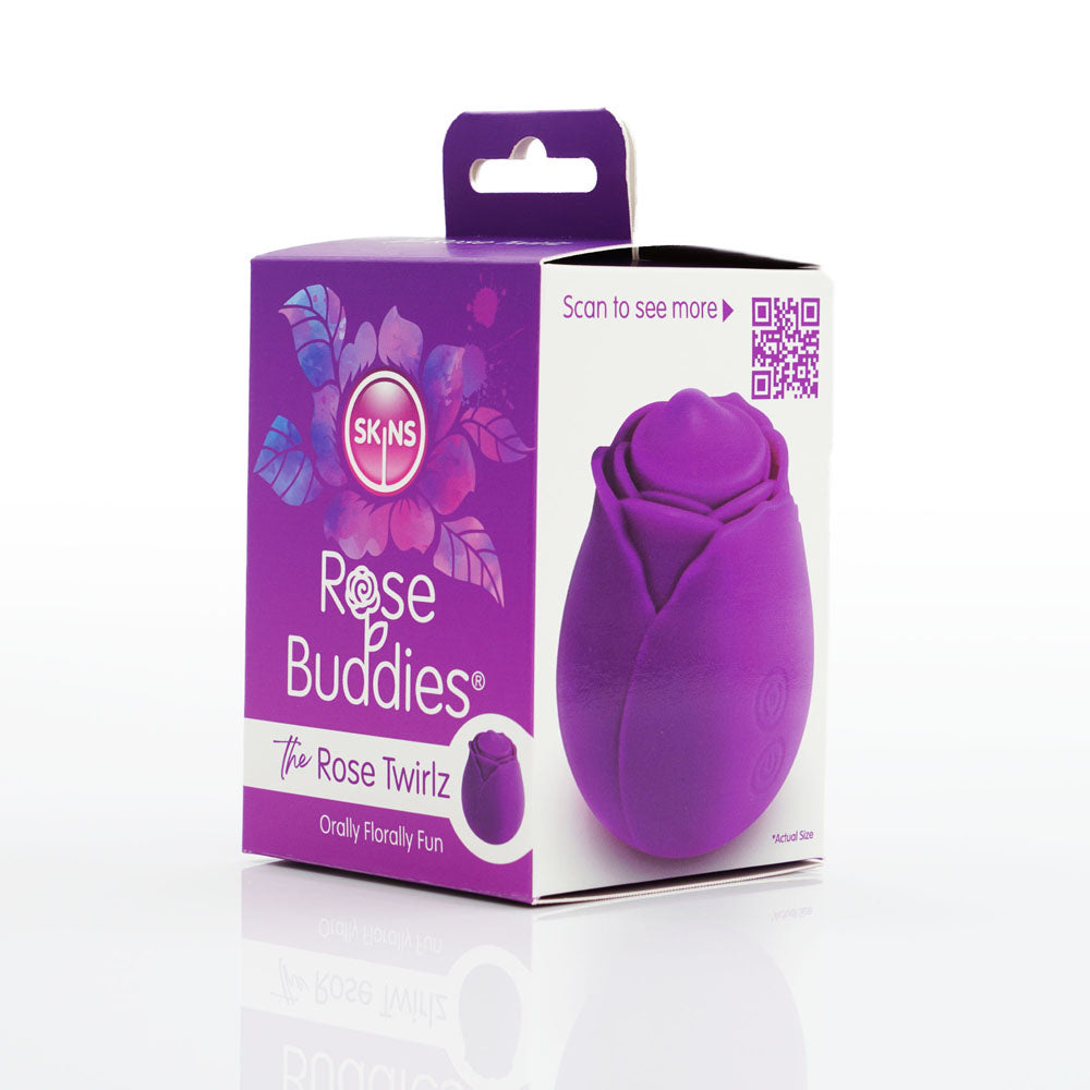 Skins Rose Buddies - The Rose Twirlz - Purple USB Rechargeable Twirling Rose Stimulator-SKRBRT