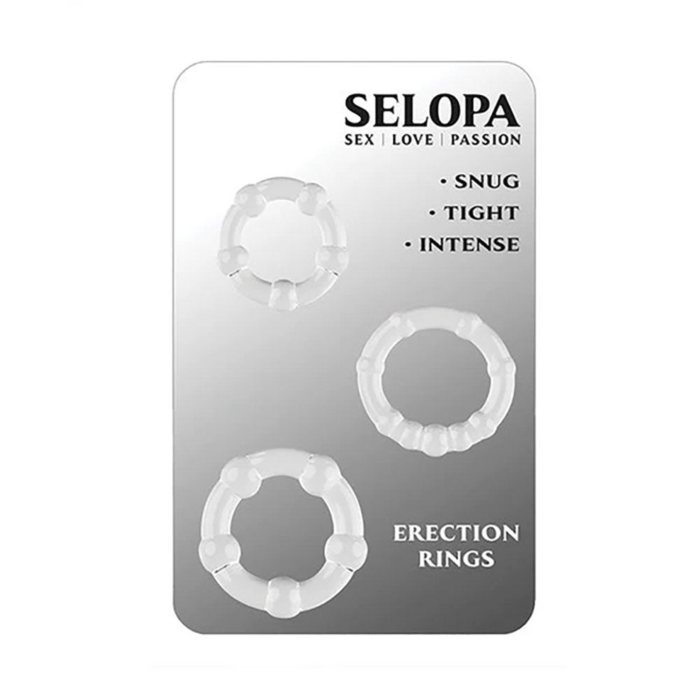 Selopa ERECTION RINGS - Clear Cock Rings - Set of 3-SL-CR-3502-2