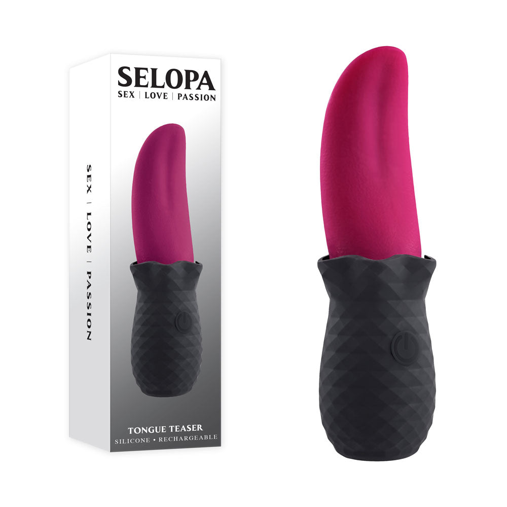 Selopa TONGUE TEASER - Pink/Black USB Rechargeable Vibrating Tongue Stimulator-SL-RS-3298-2