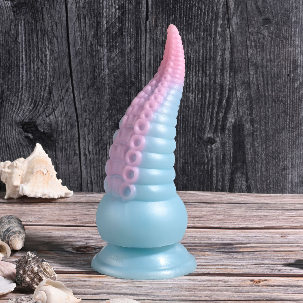 Selopa STUCK ON YOU - Blue/Pink 19 cm USB Rechargeable Vibrating Tentacle Fantasy Dildo-SL-RS-4172-2