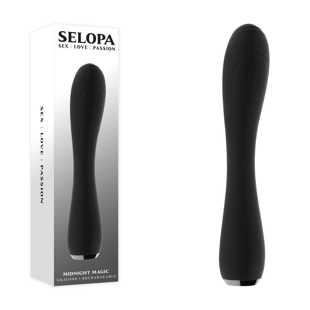 Selopa MIDNIGHT MAGIC - Black 20.2 cm USB Rechargeable Vibrator-SL-RS-4776-2