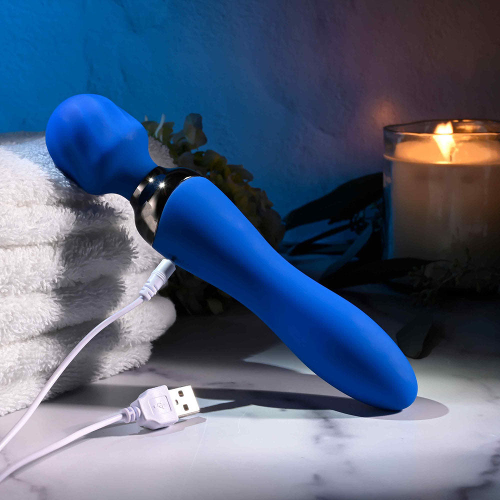 Selopa BLUE BELLE - Blue USB Rechargeable 20 cm Massage Wand-SL-RS-5216-2