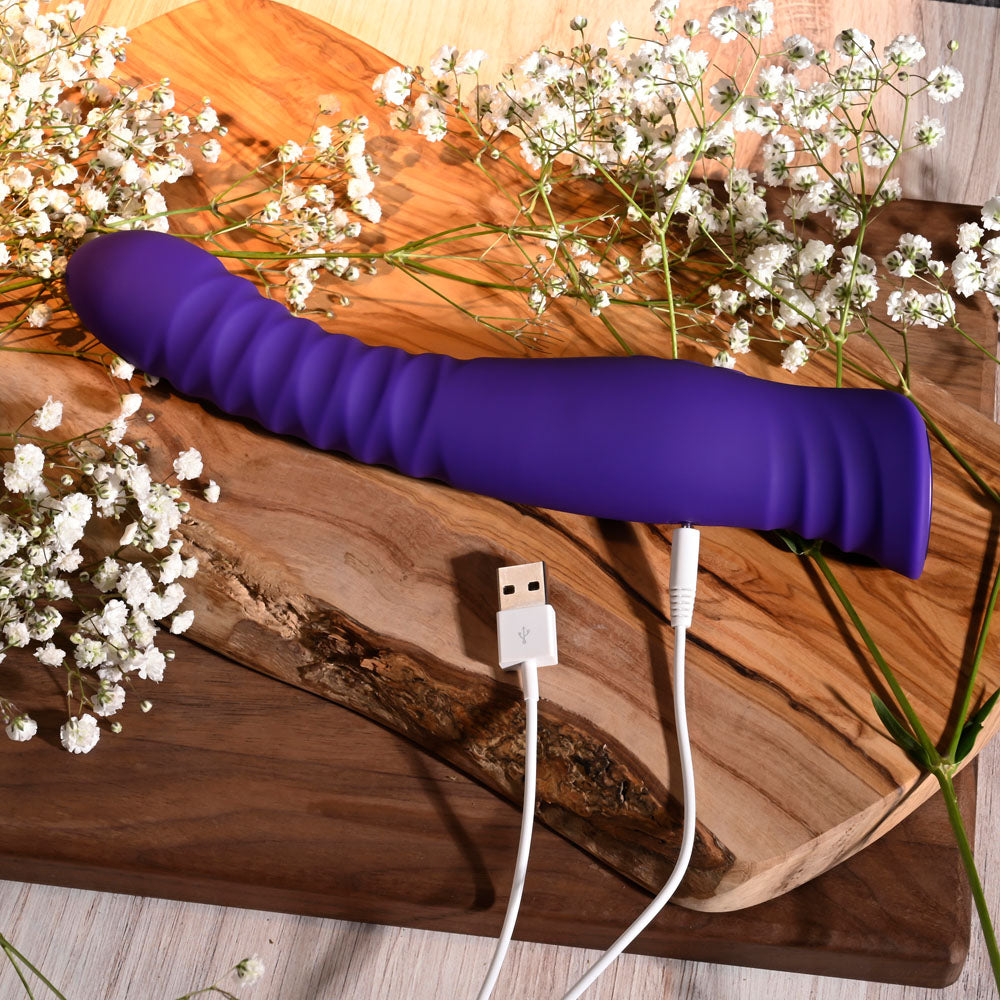 Selopa TRIXXXIE - Purple 22.2 cm USB Rechargeable Vibrator-SL-RS-5223-2