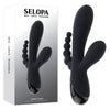 Selopa TRIPLE ACES - Black 19.7 cm USB Rechargeable Triple Stimulator Vibrator-SL-RS-6640-2