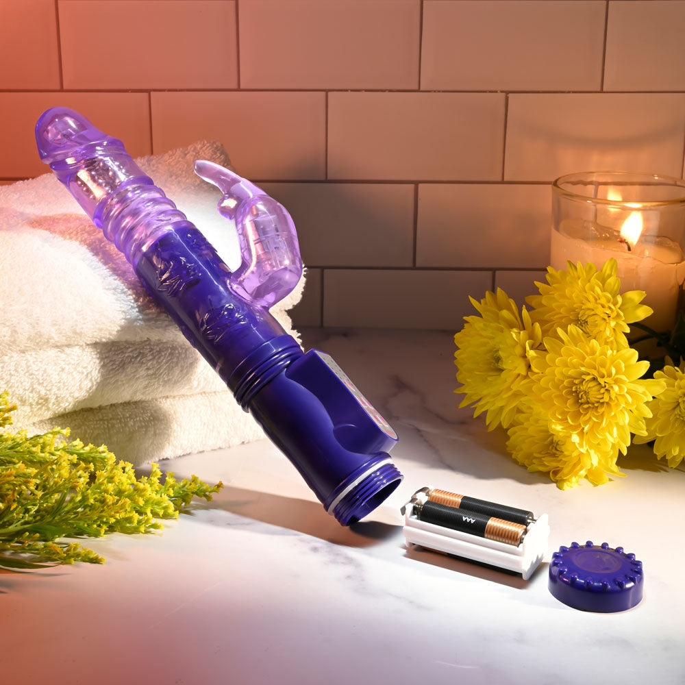 Selopa BUNNY THRUSTER - Purple 24.8 cm Thrusting Rabbit Vibrator-SL-VB-3533-2