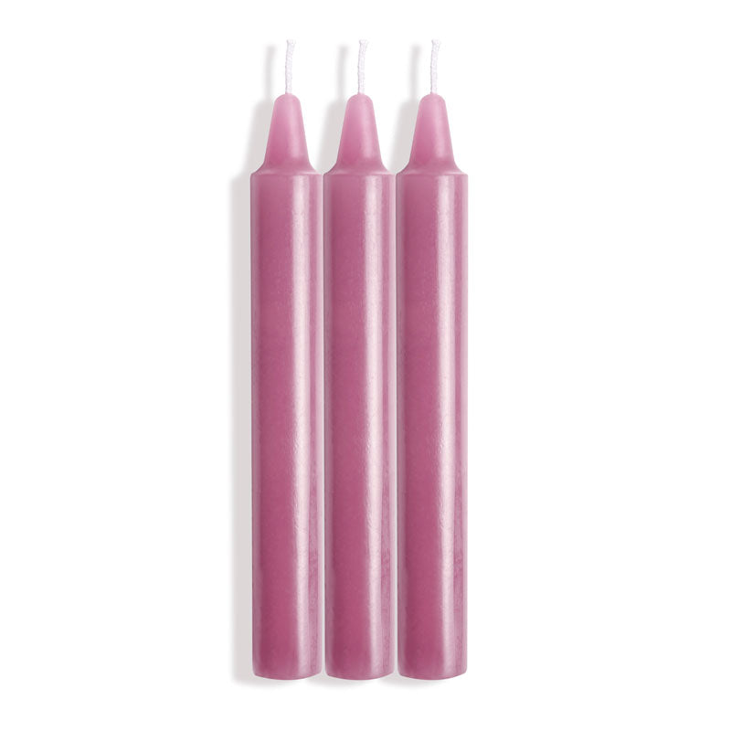 LaCire Drip Pillar Candles - Violet - Violet Drip Candles - Set of 3-SS05207