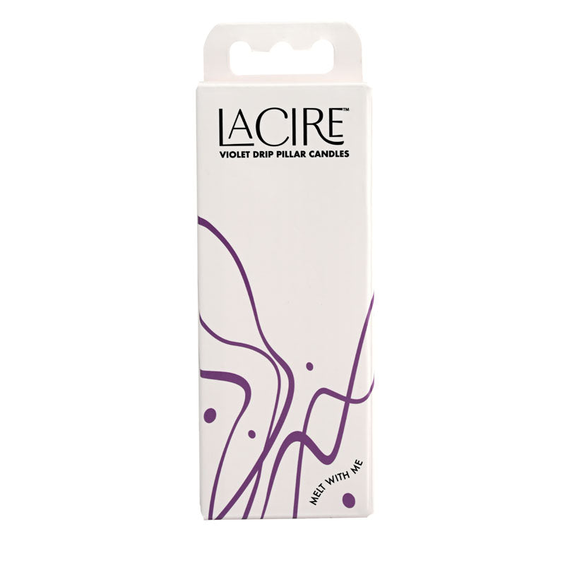 LaCire Drip Pillar Candles - Violet - Violet Drip Candles - Set of 3-SS05207