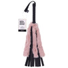 Sex & Mischief Brat Faux Fur Flogger - Black 50 cm Whip with Pink Faux Feather-SS09848