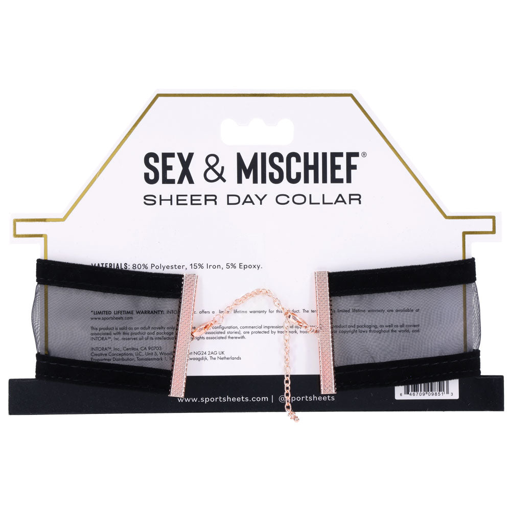 Sex & Mischief Sheer Day Collar - Black Collar-SS09851