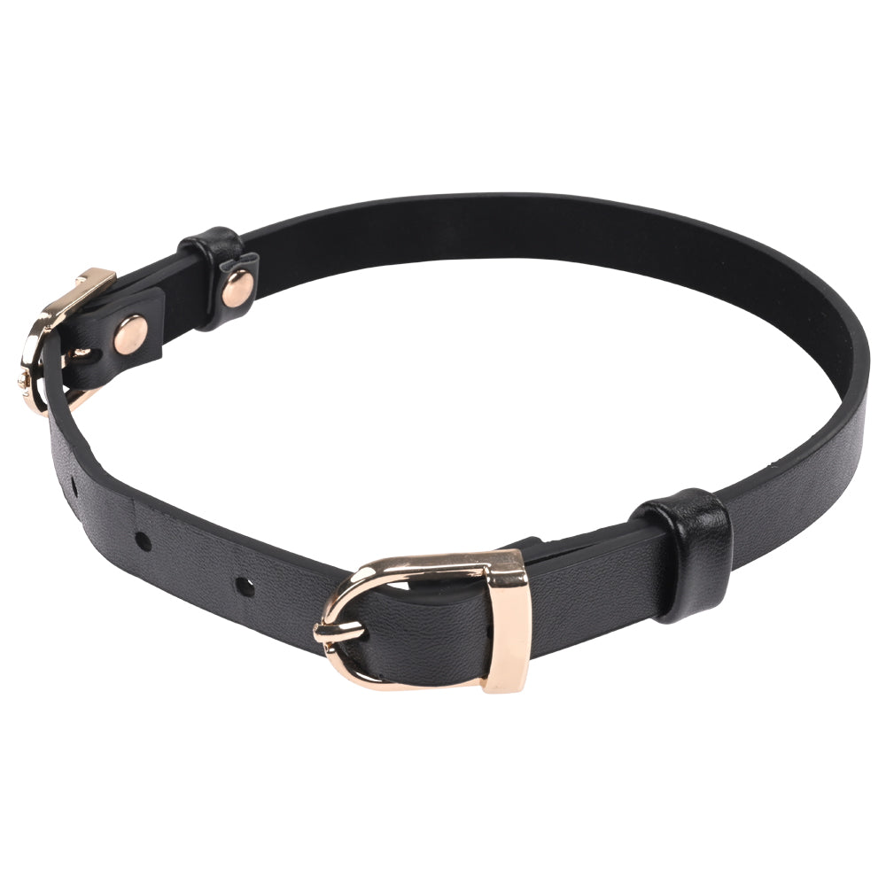 Sex & Mischief Double Buckle Day Collar - Black Collar-SS09854