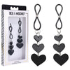 Sex & Mischief Heart Nipple Ties - Black Nipple Restraints - Set of 2-SS09857