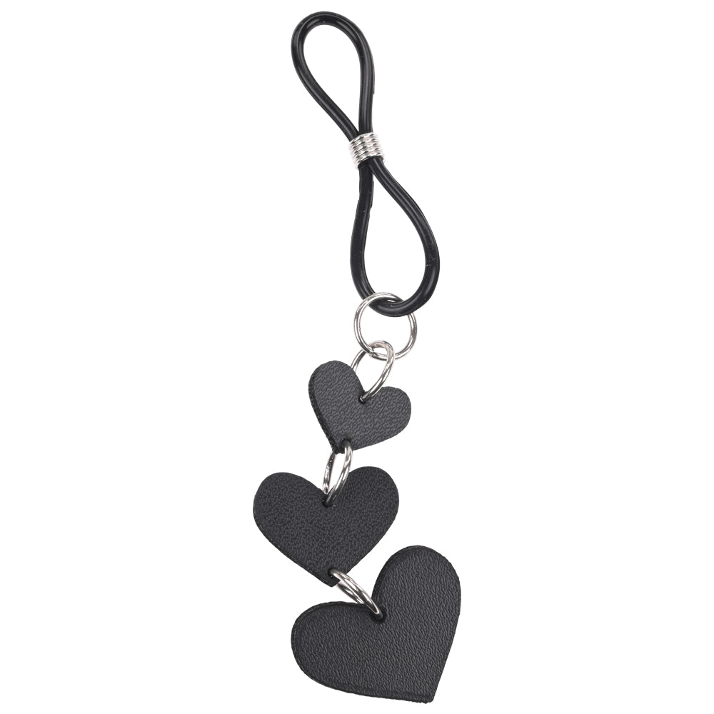 Sex & Mischief Heart Nipple Ties - Black Nipple Restraints - Set of 2-SS09857