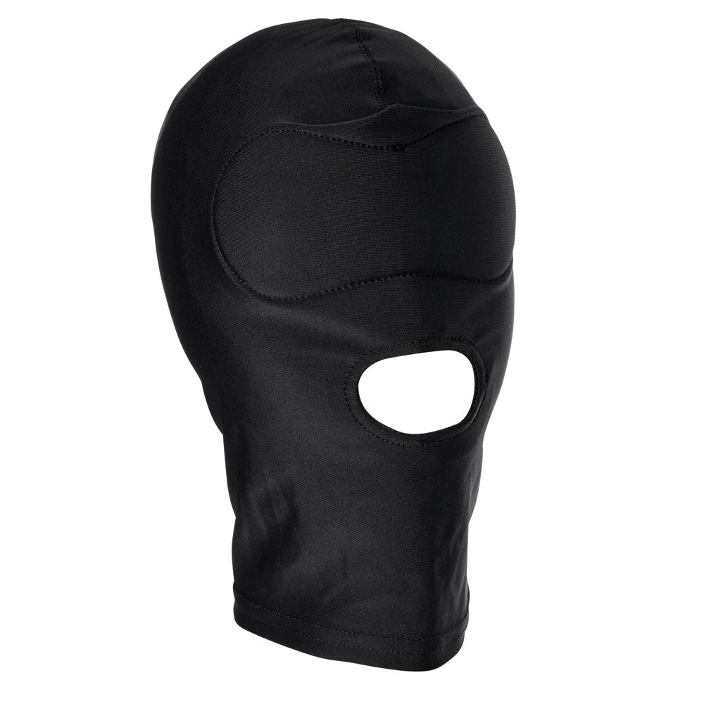 Sex & Mischief Shadow Hood - Black Hood with Mouth Opening-SS09916