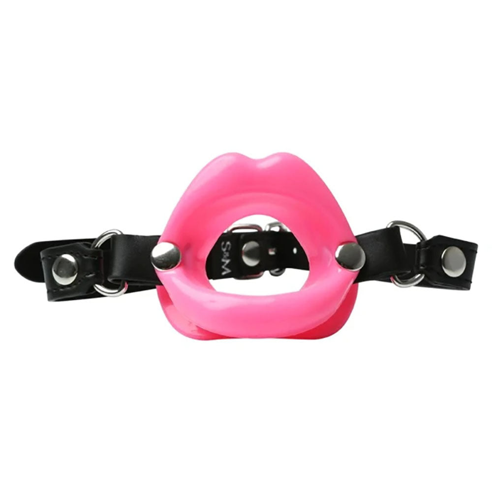 Sex & Mischief Silicone Lips Mouth Gag - Pink - Pink Mouth Restraint-SS09944