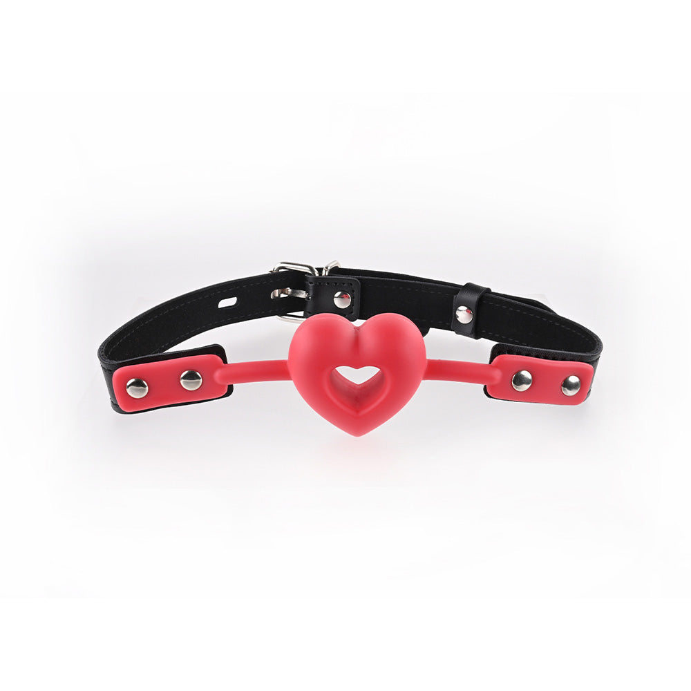 Sex & Mischief Amor Ball Gag - Red/Black Mouth Restraint-SS09952