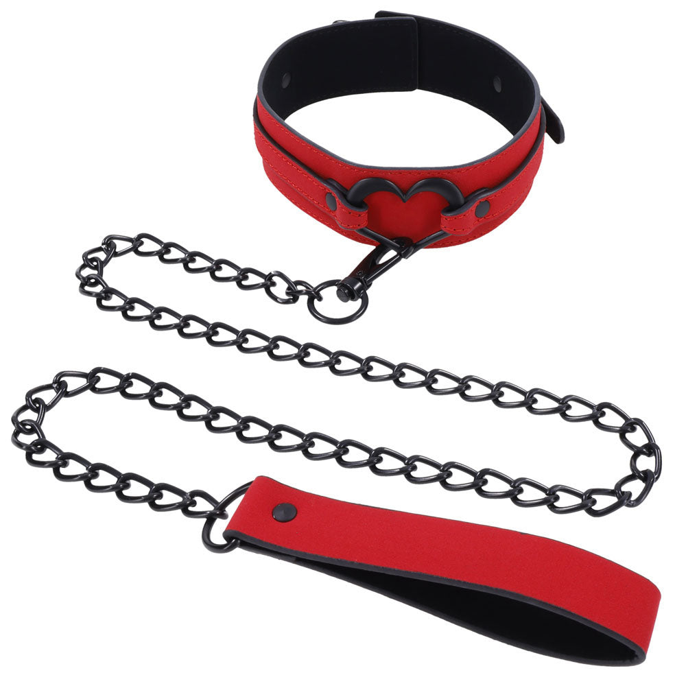 Sex & Mischief Amor Collar and Leash - Red Restraint-SS09954