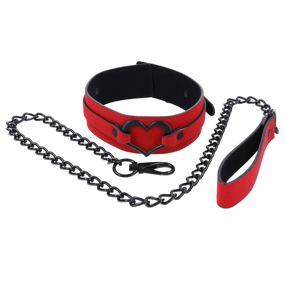 Sex & Mischief Amor Collar and Leash - Red Restraint-SS09954