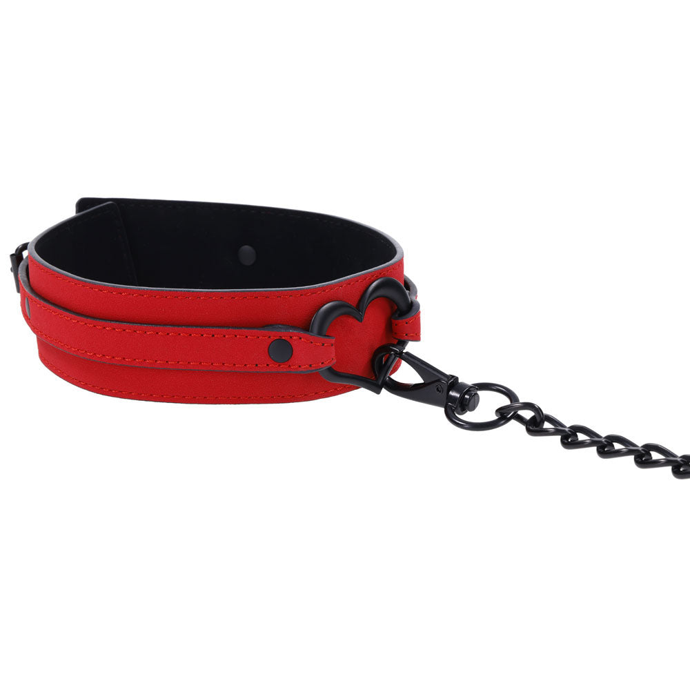 Sex & Mischief Amor Collar and Leash - Red Restraint-SS09954