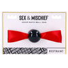 Sex & Mischief Amor Satin Ball Gag - Red/Black Mouth Restraint-SS09957