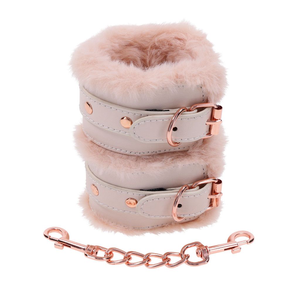 Sex & Mischief Peaches n CreaMe Fur Handcuffs-(ss09960)