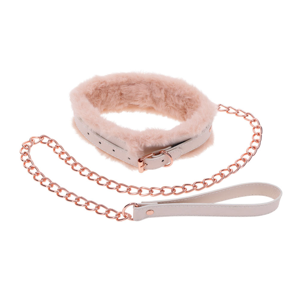 Sex & Mischief Peaches n CreaMe Fur Collar & Leash-(ss09962)