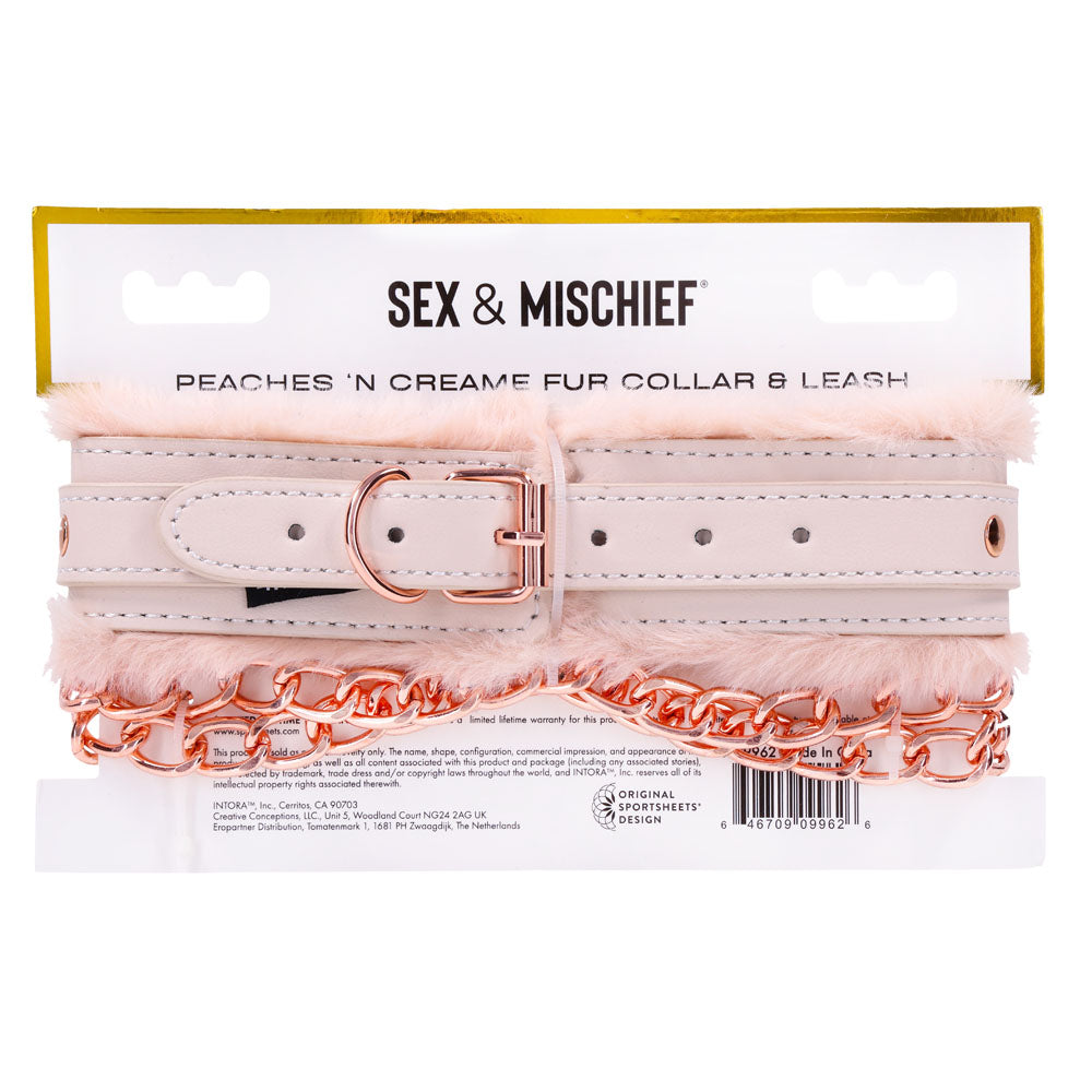 Sex & Mischief Peaches n CreaMe Fur Collar & Leash-(ss09962)