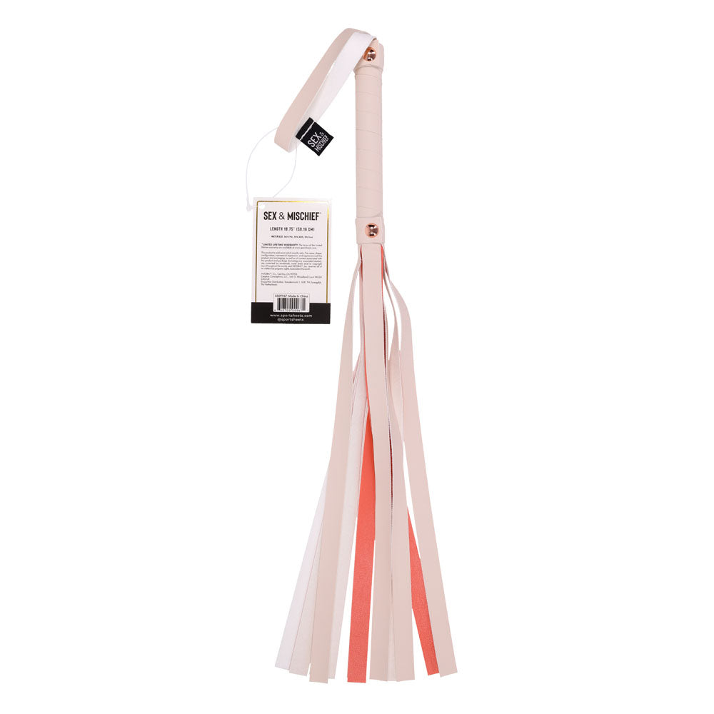 Sex & Mischief Peaches n CreaMe Stripe Flogger - Peach 80 cm Flogger Whip-SS09967