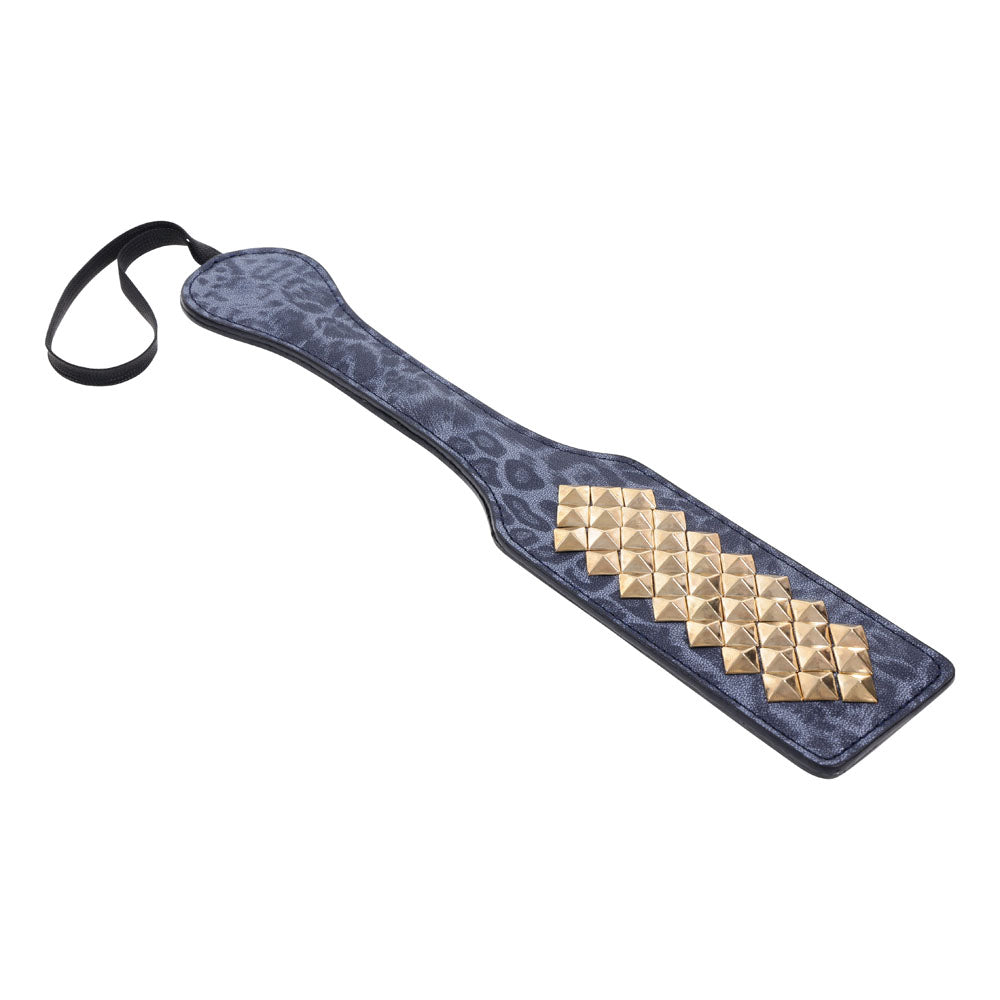 Sex & Mischief Cougar Studded Paddle - Navy Blue Paddle with Gold Studs-SS09976