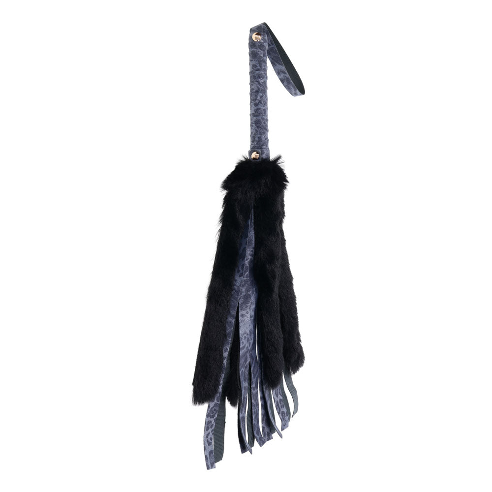 Sex & Mischief Cougar Faux Fur Flogger - Navy Blue/Black Furry Flogger Whip-SS09978