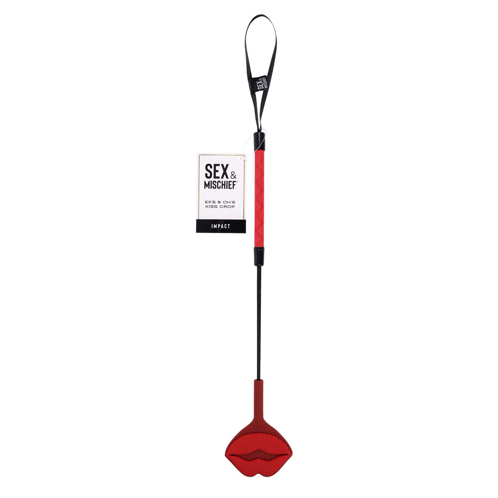 S&M Exs & Ohs Kiss Crop - Red Silicone Tipped Crop Whip-SS09980