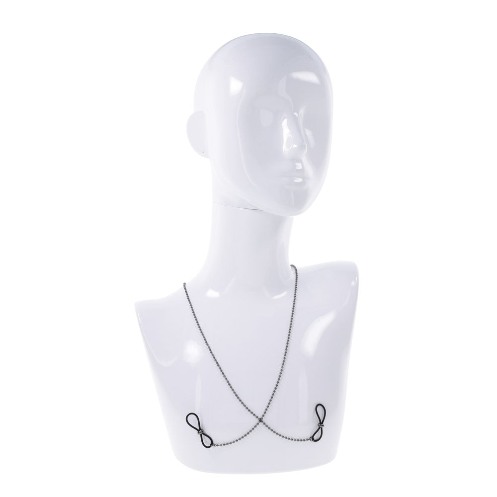 S&M Exs & Ohs Body Jewelry with Nipple Ties - Metal Chain with Nipple Ties-SS09987