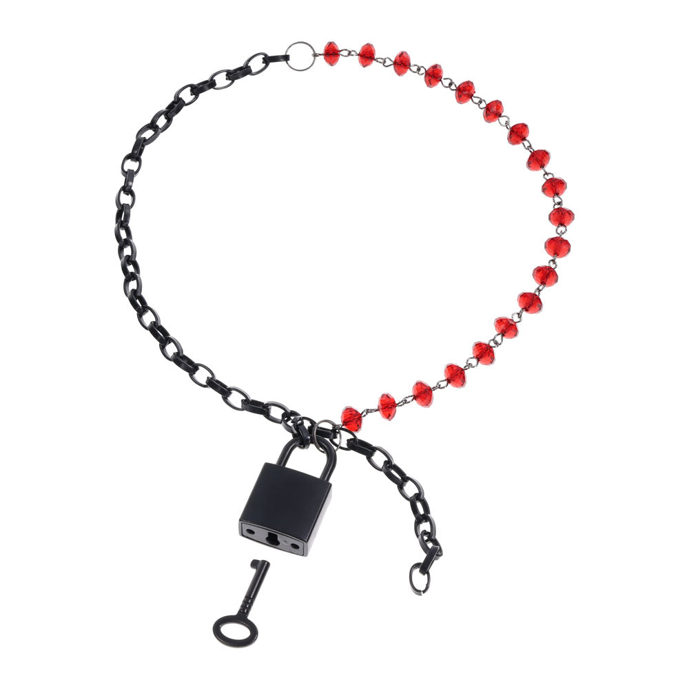 S&M Exs & Ohs Crystal Day Collar - Red/Black Collar Jewellery-SS09989