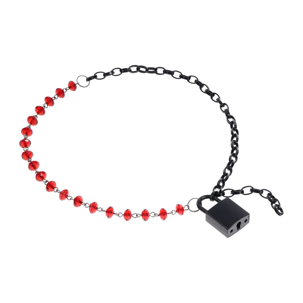 S&M Exs & Ohs Crystal Day Collar - Red/Black Collar Jewellery-SS09989