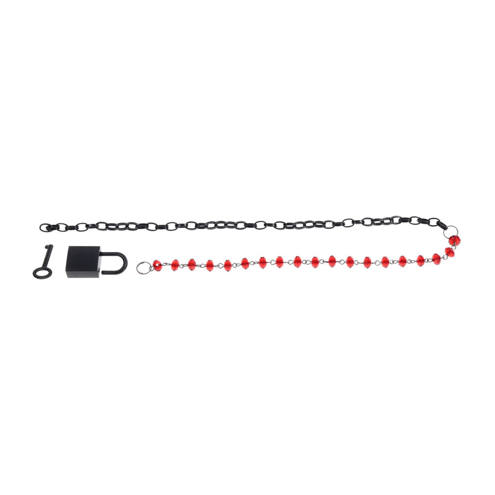 S&M Exs & Ohs Crystal Day Collar - Red/Black Collar Jewellery-SS09989