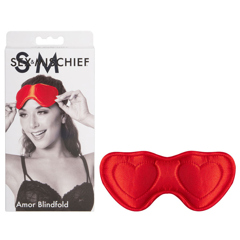 Sex & Mischief Amor Blindfold - Red Padded Blindfold-SS10005