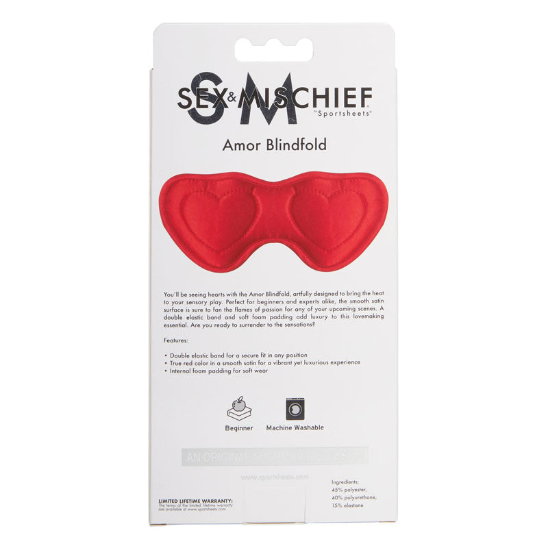 Sex & Mischief Amor Blindfold - Red Padded Blindfold-SS10005