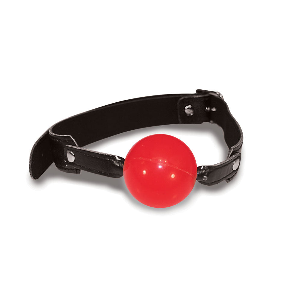 Sex & Mischief Solid Red Ball Gag - Red/Black Mouth Restraint-SS10024