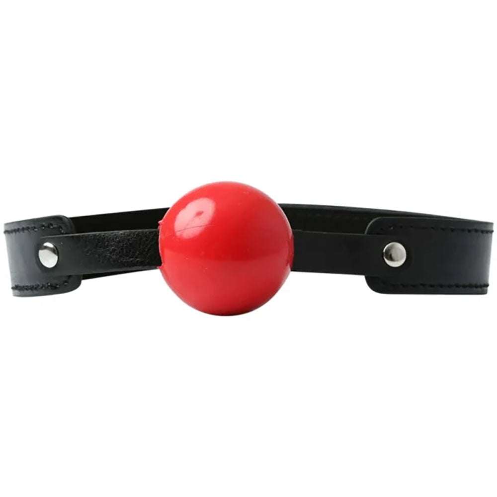 Sex & Mischief Solid Red Ball Gag - Red/Black Mouth Restraint-SS10024