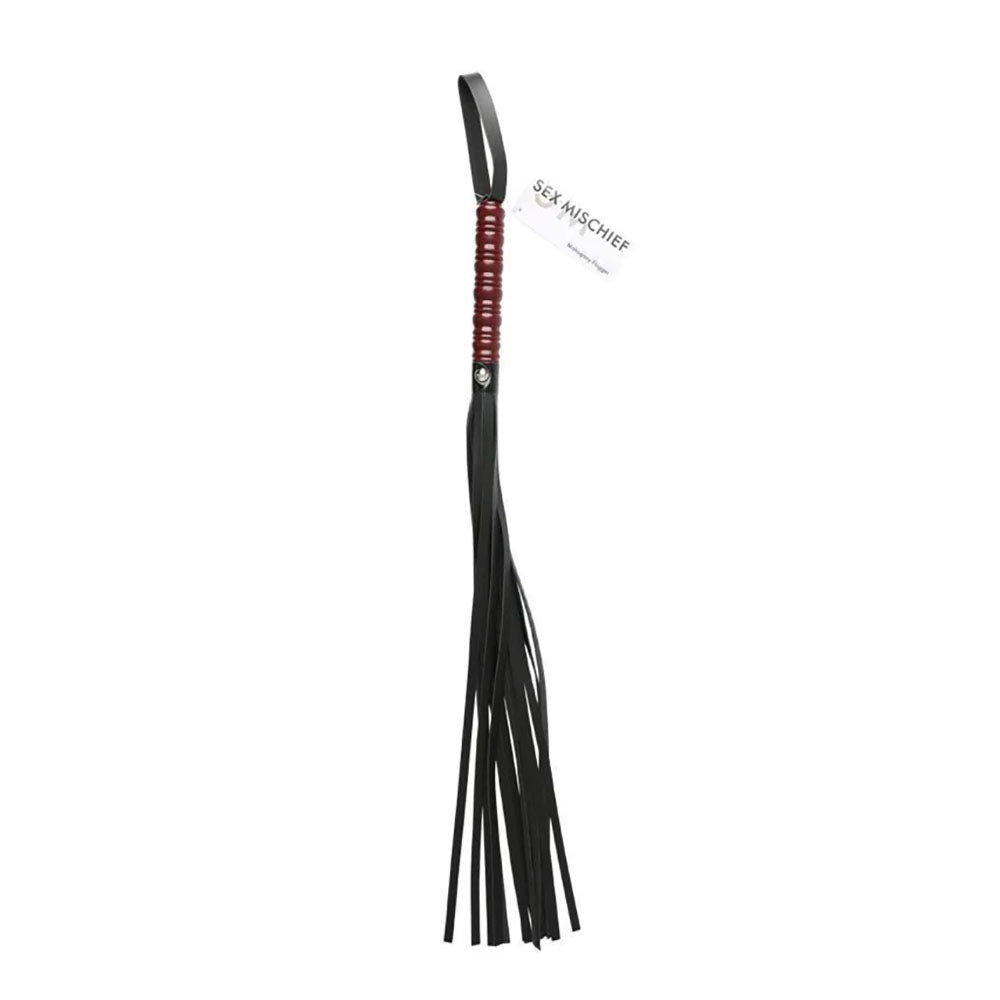 Sex & Mischief Mahogany Flogger - 76 cm Flogger Whip with Wooden Handle-SS10043