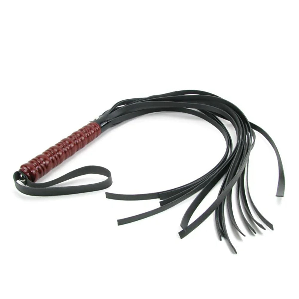 Sex & Mischief Mahogany Flogger - 76 cm Flogger Whip with Wooden Handle-SS10043