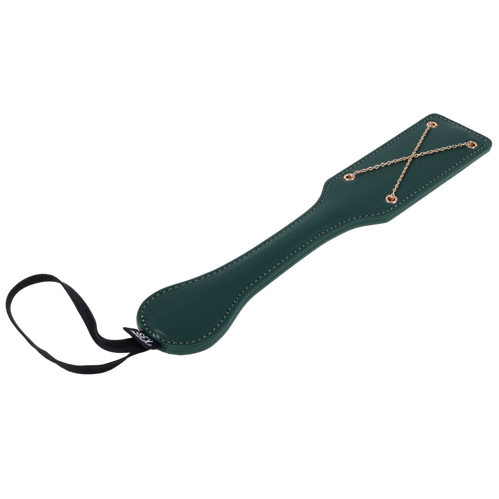 Sex & Mischief Indica Chain Impressions Paddle - Green/Gold Spanking Paddle - SS10225