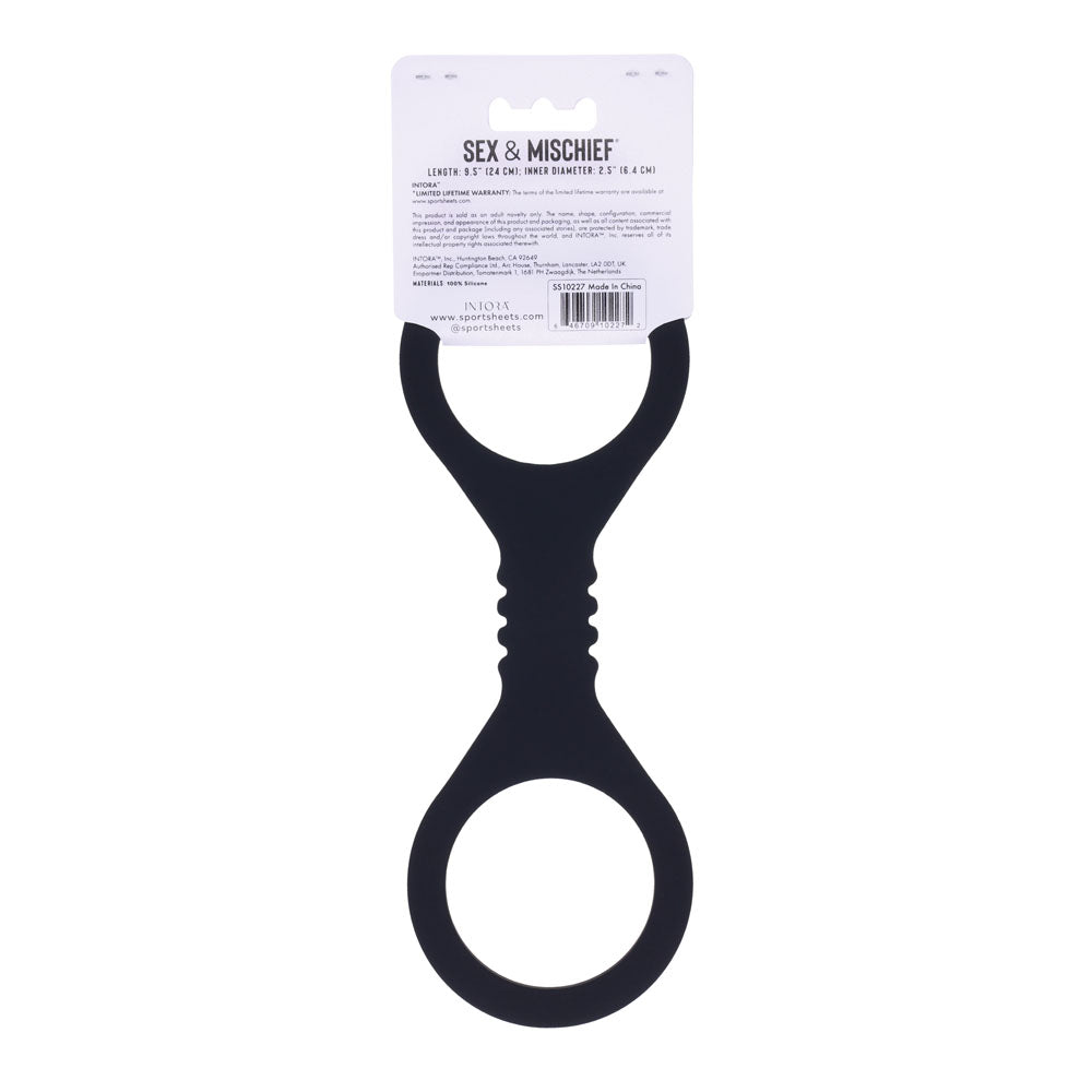 Sex & Mischief Shadow Small Silicone Cuffs - Black Small Restraints - SS10227