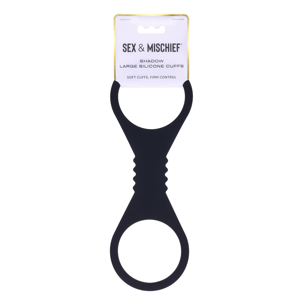 Sex & Mischief Shadow Large Silicone Cuffs - Black Large Restraints - SS10228