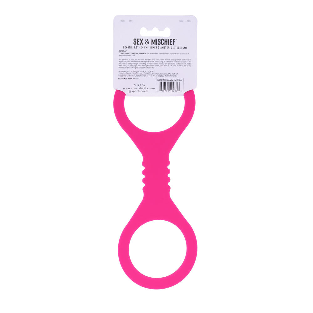 Sex & Mischief Small Hot Pink Silicone Cuffs - Hot Pink Small Restraints - SS10233